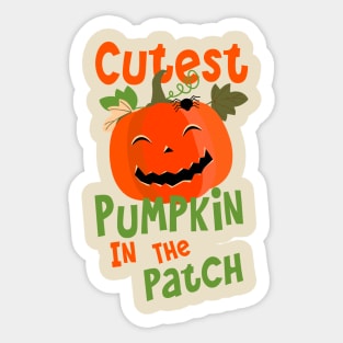 Cutest Pumpkin In The Patch Halloween Sticker